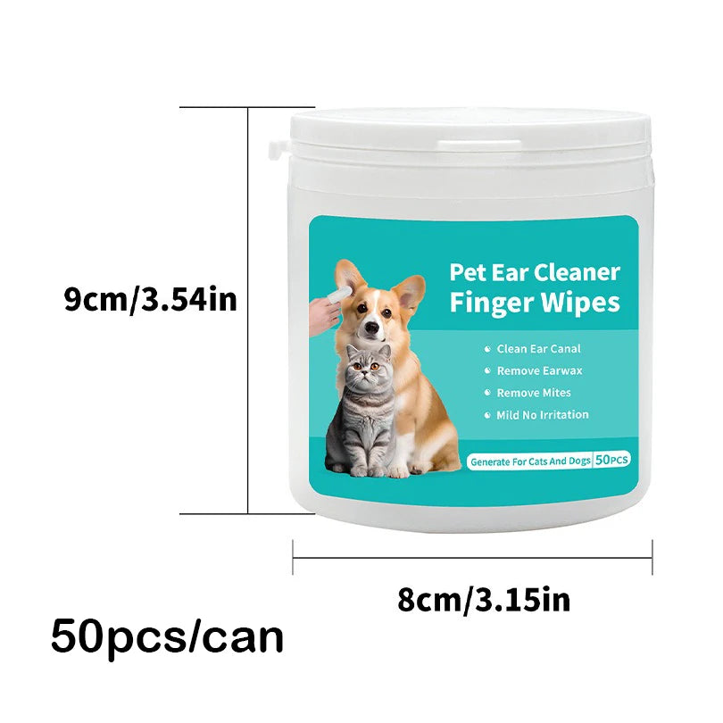 Finpaws korvanpuhdistusliinat Kissoille ja Koirille – Pet Ear Cleaning Wipes | Gentle Daily Ear Care - FinPaws