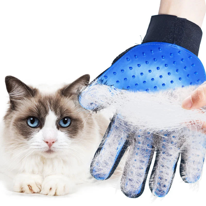 FinPaws Pet Hair Removal Glove – 2-in-1 Grooming & Massage Brush for Dogs & Cats (6 Colors)