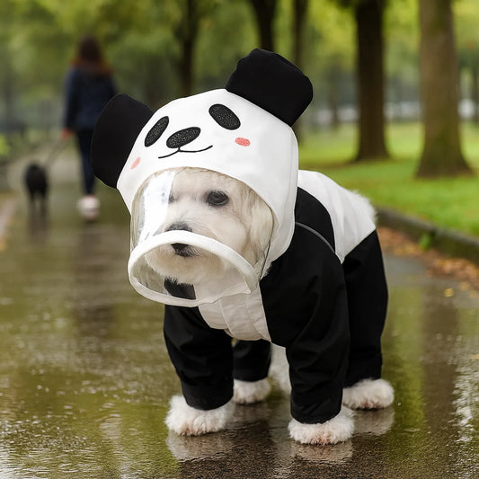 Dog Raincoat,Waterproof Rain Poncho with Hoodie, Adjustable Pet Rain Jacket with Leash Hole for Small Medium Dogs - FinPaws