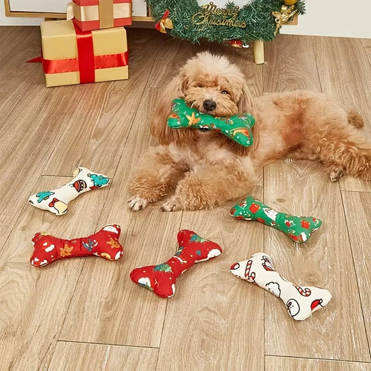Durable Plush Bone-Shaped Dog Toy – Squeaky, Chew-Resistant for All Breeds | Perfect for Christmas & Birthdays | Finpaws Finland