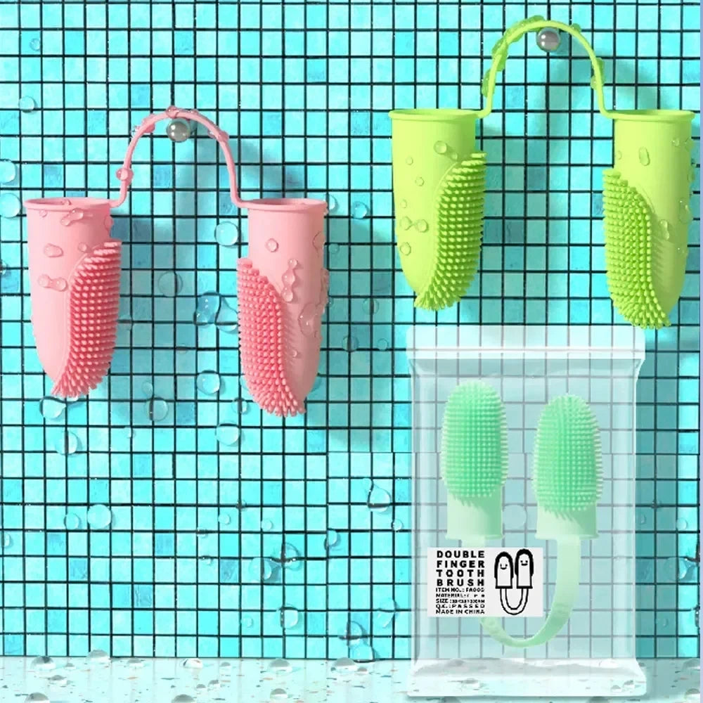 FinPaws Two-Finger Pet Toothbrush – Dogs & Cats Oral Cleaning Set