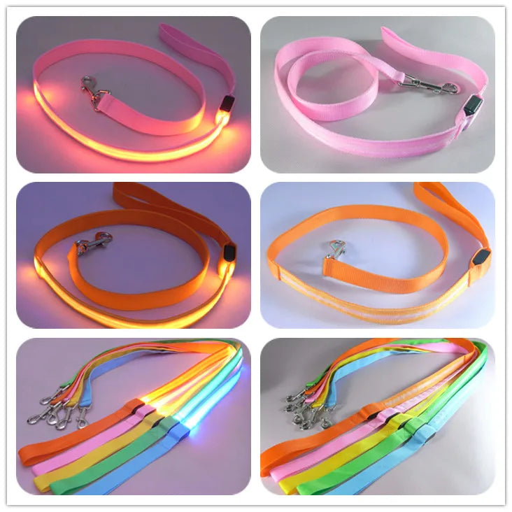 LED Valotalutin Koirille – Light-Up Dog Leash | Luminous Safety Rope & Flashing Collar Accessory - FinPaws