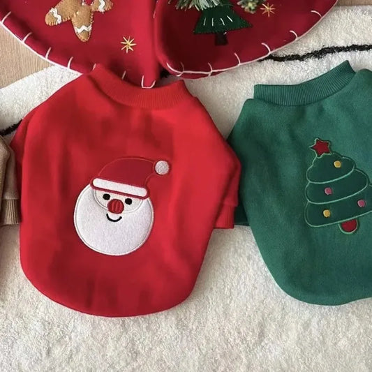 Cute Winter Pet Dog Christmas Hoodie – Plush Warm Coat for Small Dogs & Cats | FinPaws BrandBuddy