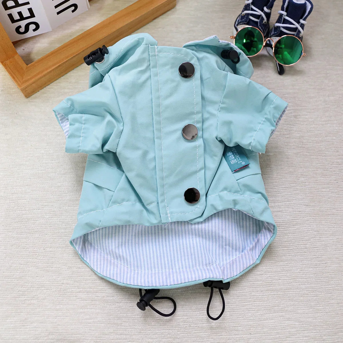 Dog Raincoat,Waterproof Rain Poncho with Hoodie, Adjustable Pet Rain Jacket with Leash Hole for Small Medium Dogs - FinPaws