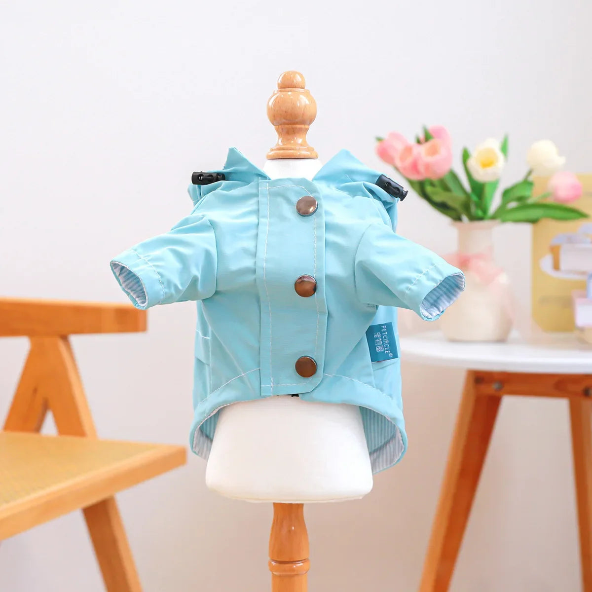 Dog Raincoat,Waterproof Rain Poncho with Hoodie, Adjustable Pet Rain Jacket with Leash Hole for Small Medium Dogs - FinPaws