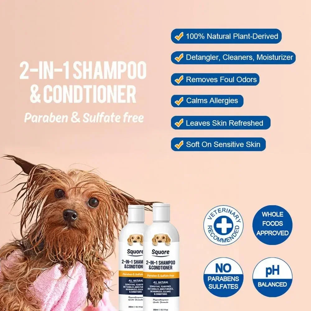 FinPaws Puppy Shampoo & Conditioner 2-in-1 – Natural Moisturizing Dog Shampoo for Sensitive Skin (pH Balanced)