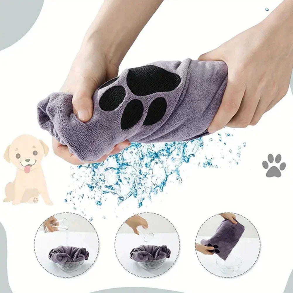 Microfiber Pet Bath Towel – Super Soft Absorbent Cat & Dog Grooming Towel - FinPaws