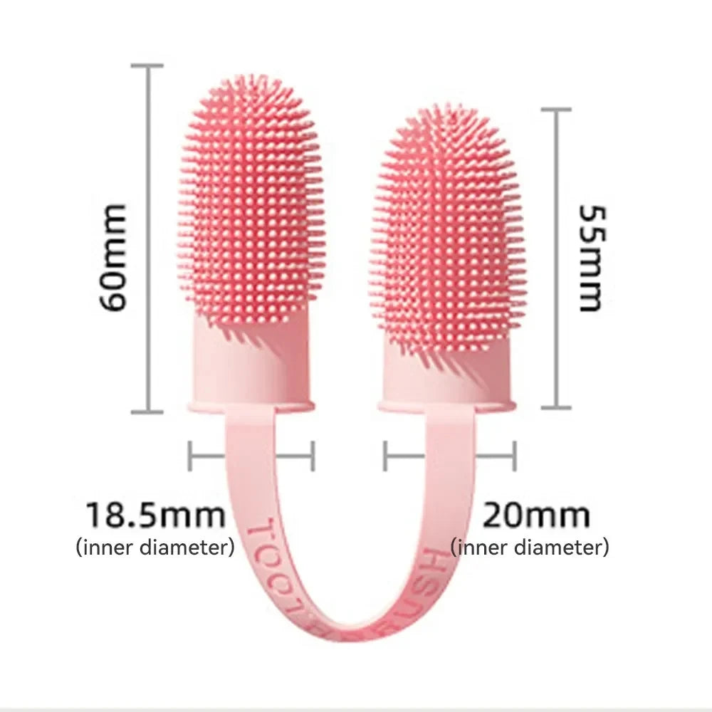 FinPaws Two-Finger Pet Toothbrush – Dogs & Cats Oral Cleaning Set