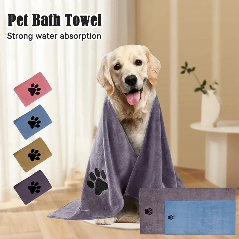 Microfiber Pet Bath Towel – Super Soft Absorbent Cat & Dog Grooming Towel - FinPaws