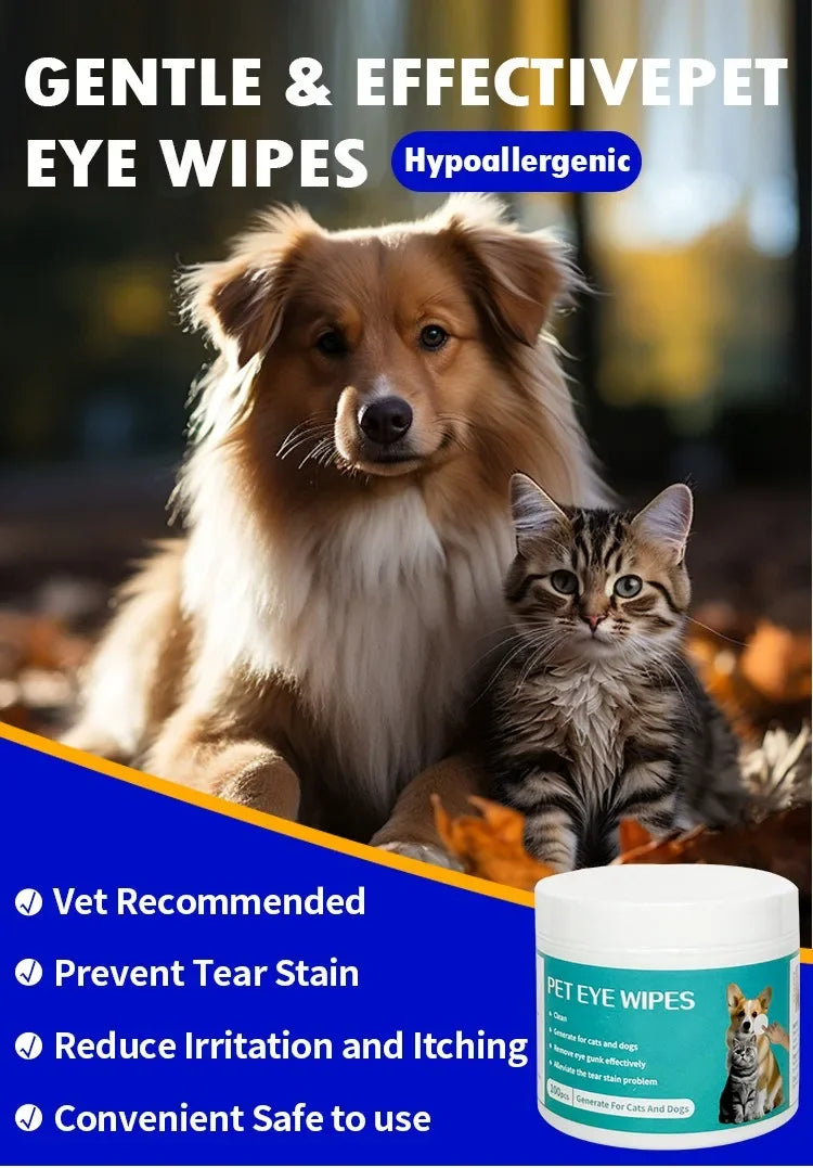 Pet Eye Cleaning Wipes – Gentle Tear Stain Remover for Dogs & Cats | FinPaws BrandBuddy Finland - FinPaws
