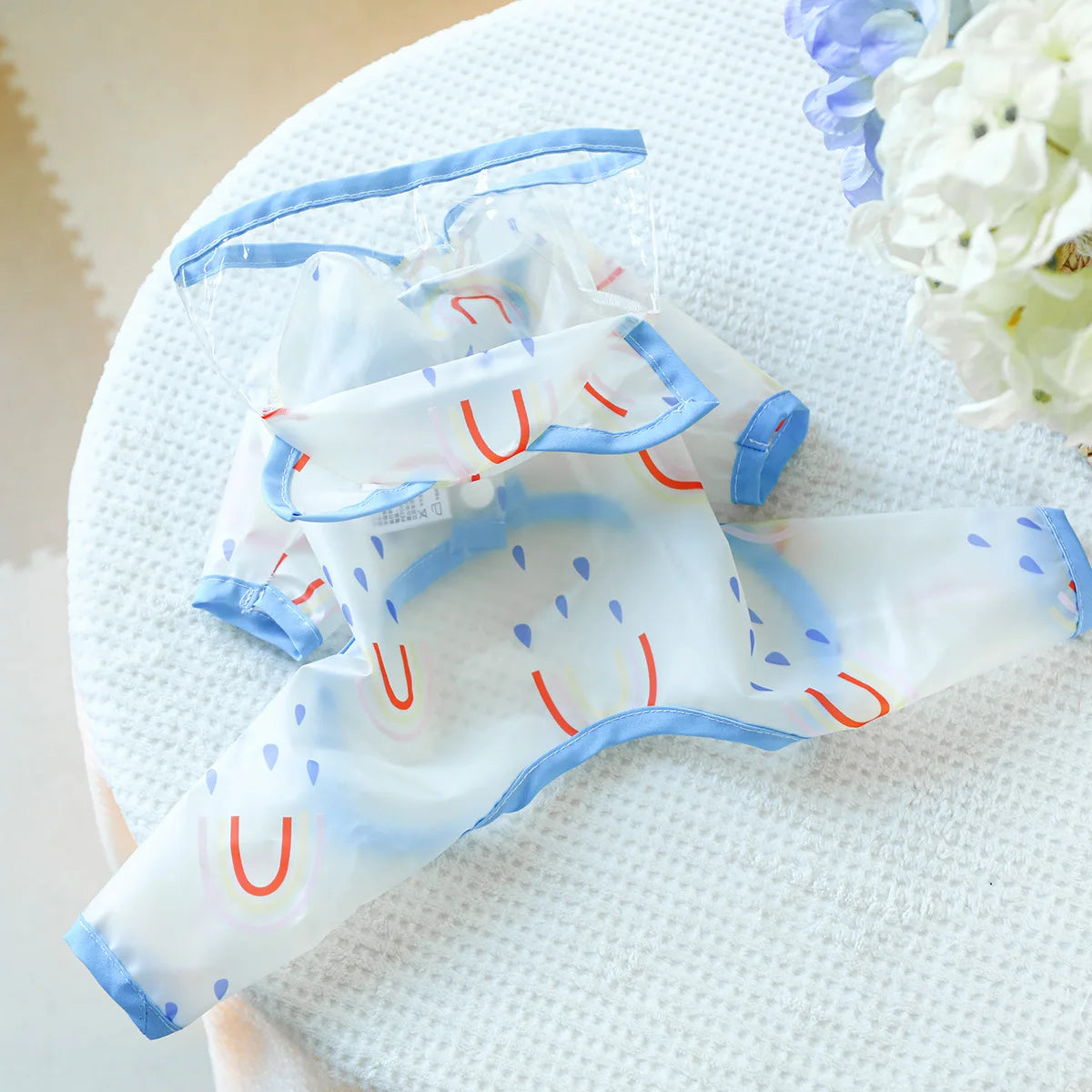 Dog Raincoat,Waterproof Rain Poncho with Hoodie, Adjustable Pet Rain Jacket with Leash Hole for Small Medium Dogs - FinPaws