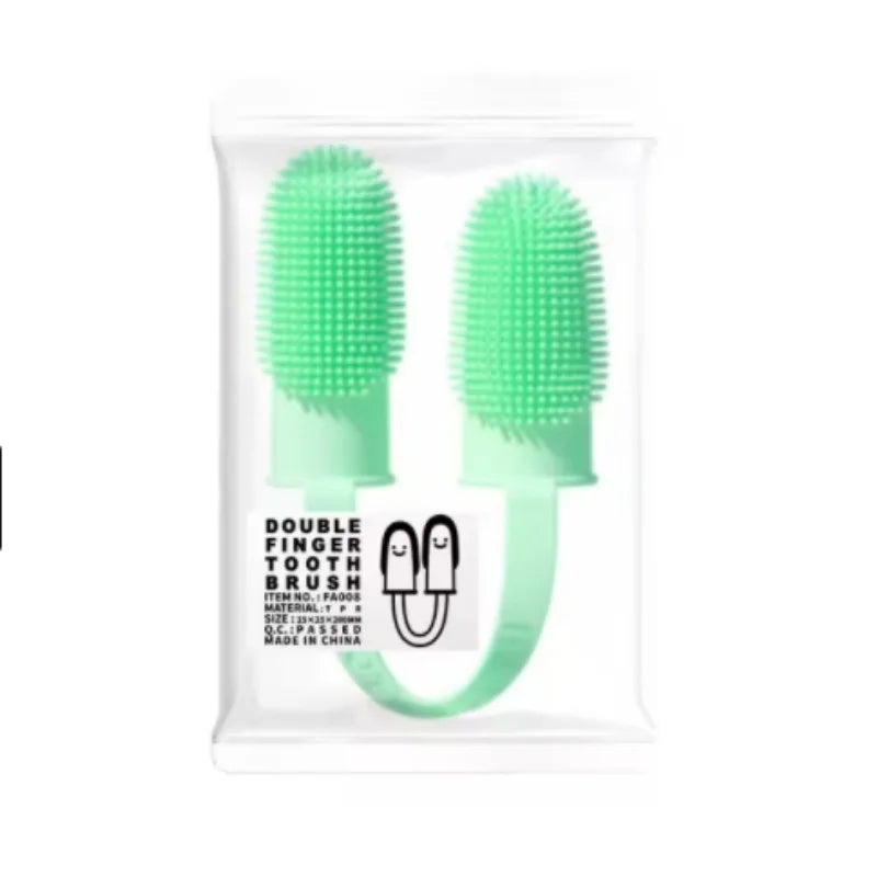 FinPaws Two-Finger Pet Toothbrush – Dogs & Cats Oral Cleaning Set