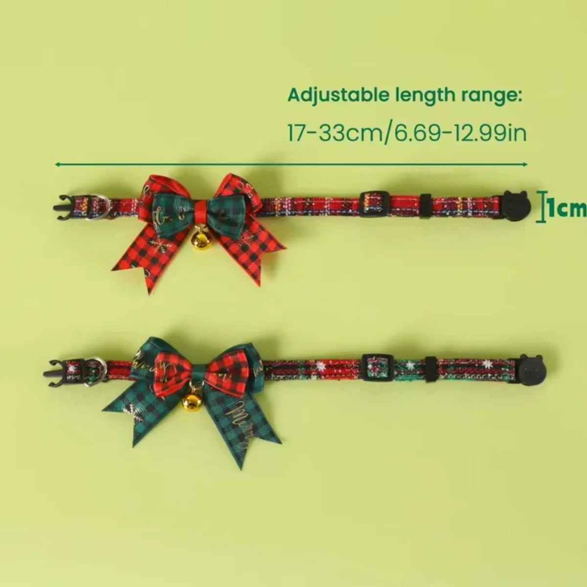 Christmas Cat Bell Collar – Joulun Pehmeä & Turvallinen Breakaway Kaulapanta Cats & Dogs - FinPaws