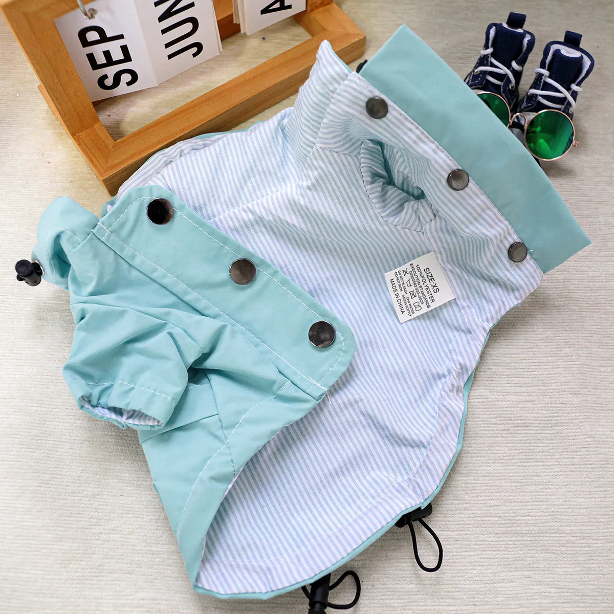 Dog Raincoat,Waterproof Rain Poncho with Hoodie, Adjustable Pet Rain Jacket with Leash Hole for Small Medium Dogs - FinPaws