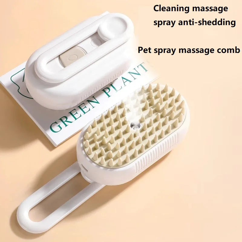 FinPaws Dog & Cat Steam Brush – Short Hair Steam Grooming Comb & Pet Hair Remover