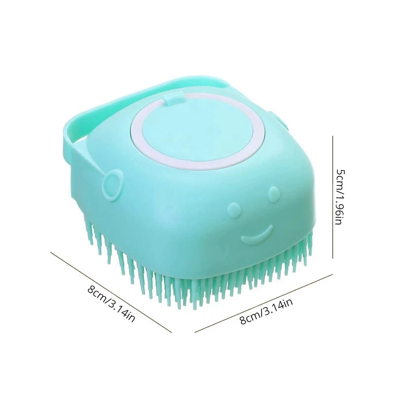 FinPaws Pet Bathing Brush – Soft Silicone Massager & Shower Gel Dispenser for Dogs & Cats