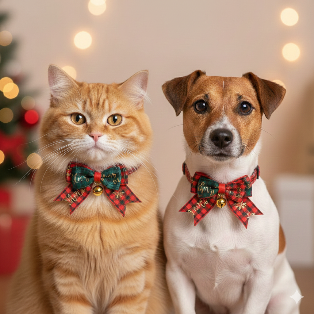 Christmas Cat Bell Collar – Joulun Pehmeä & Turvallinen Breakaway Kaulapanta Cats & Dogs - FinPaws